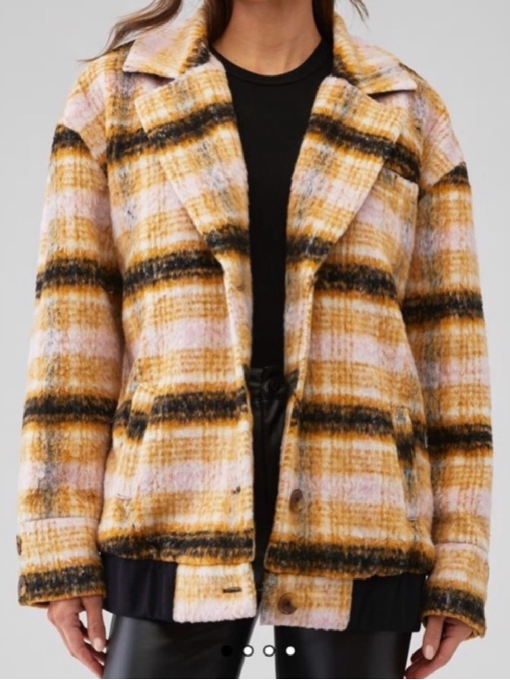 For Love & Lemons Wool Blend Rachel Plaid Vintage Bomber Jacket, NWT, Size 2X - Picture 1 of 7